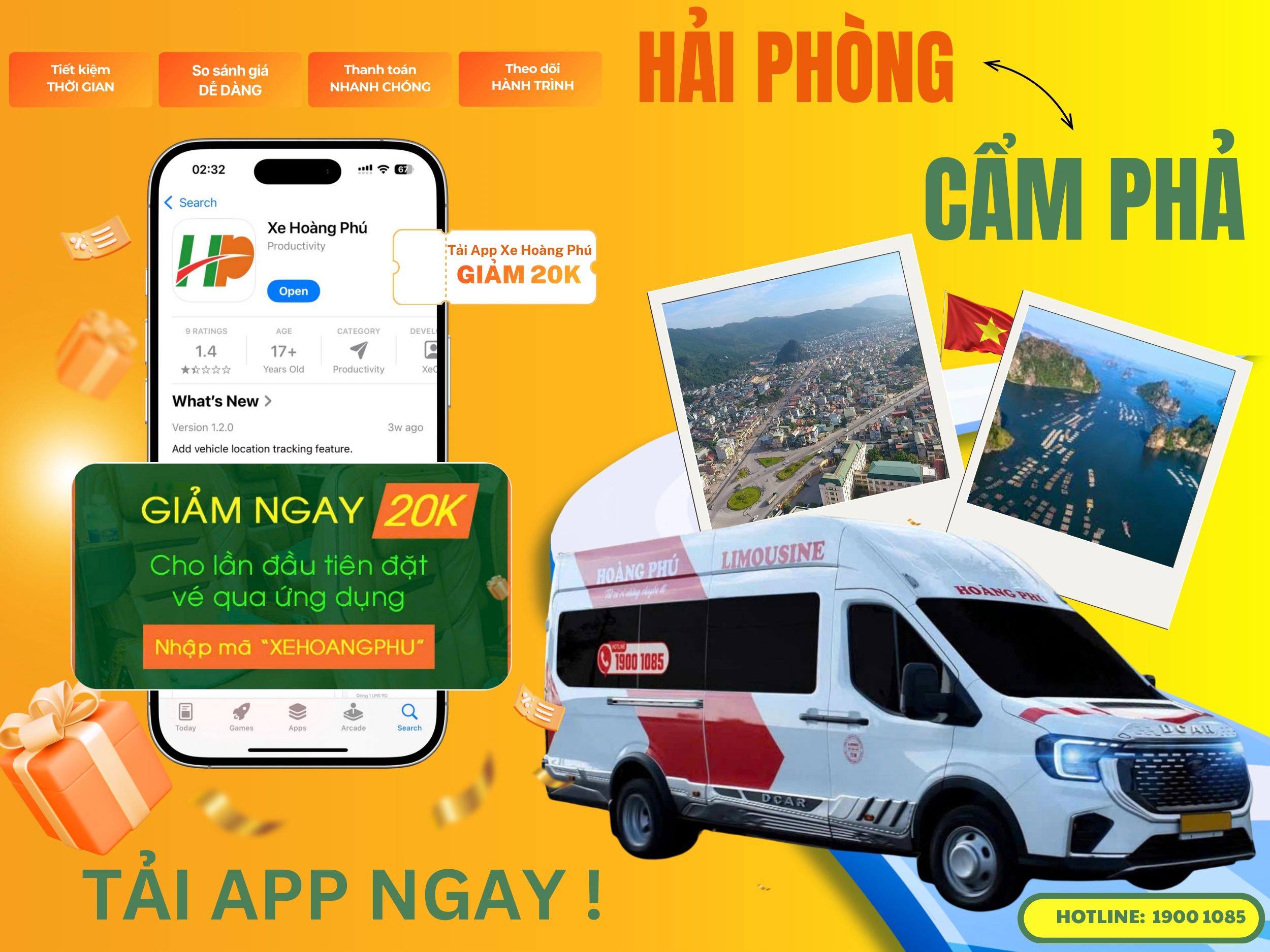 Tải app Xe Hoàng Phú hôm nay - Giảm ngay 20K
