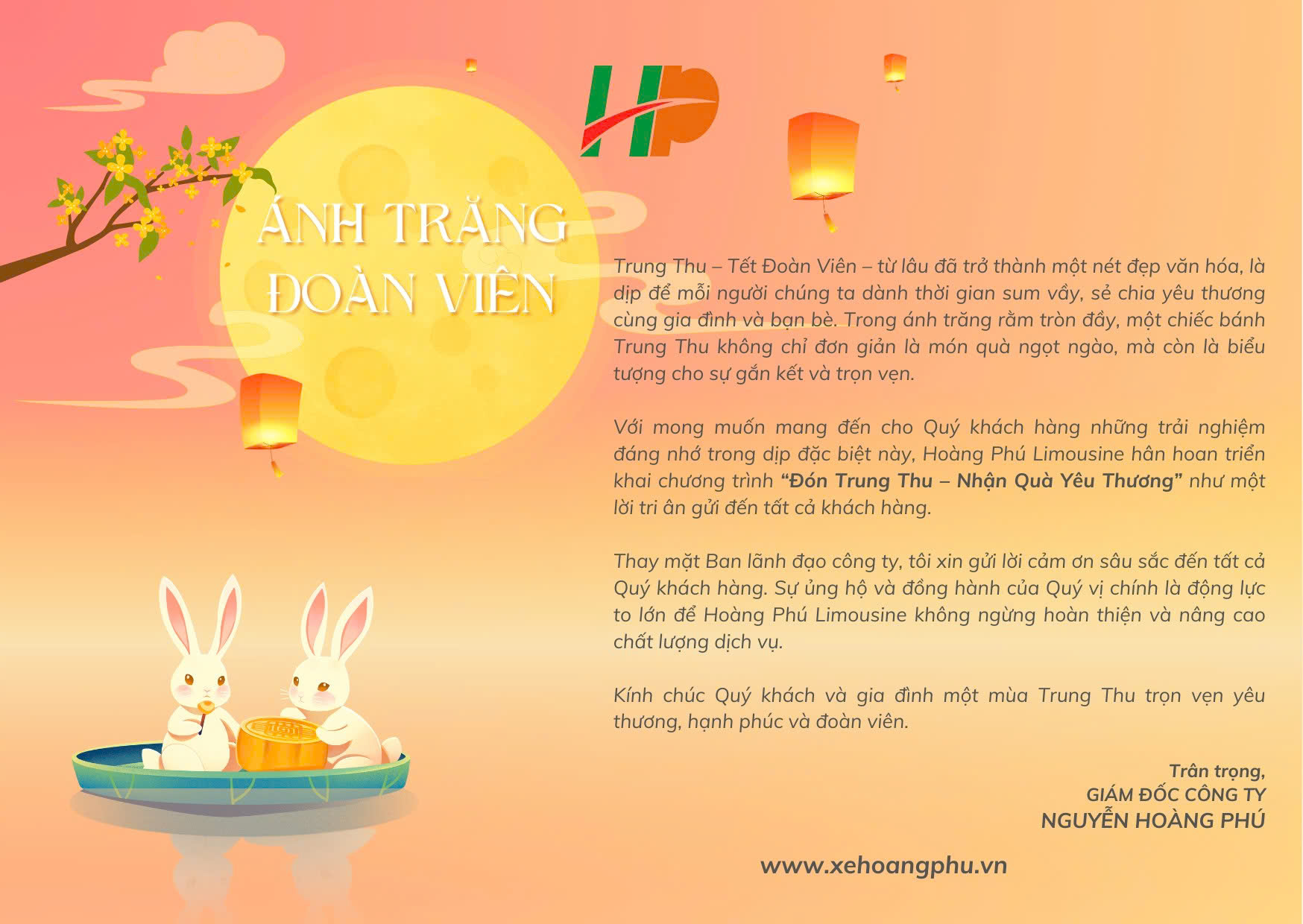 ĐÓN TRUNG THU – NHẬN QUÀ YÊU THƯƠNG CÙNG HOÀNG PHÚ LIMOUSINE