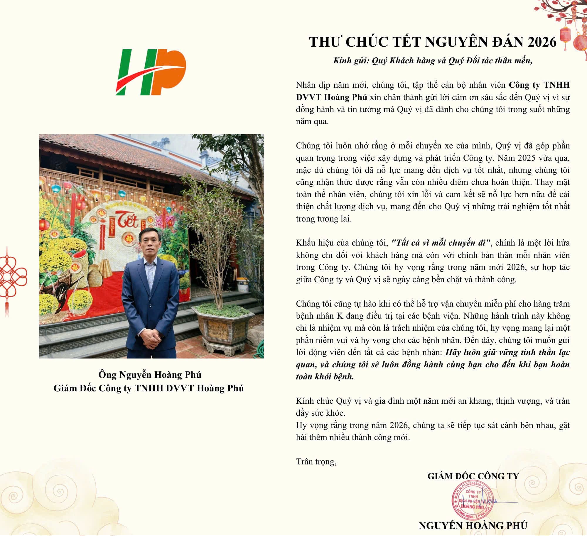 Thư Chúc Tết Nguyên Đán 2026